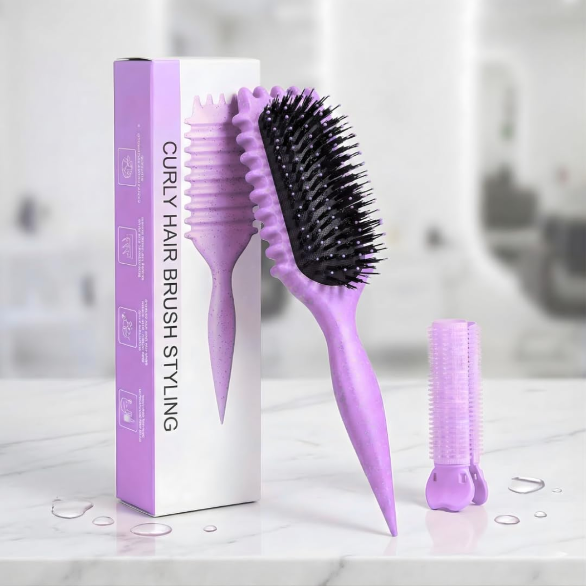 Curly Hair Brush Styling Roxo