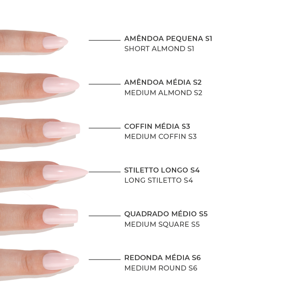 Soft Gel Tips Medium Coffin S3 500 Unidades