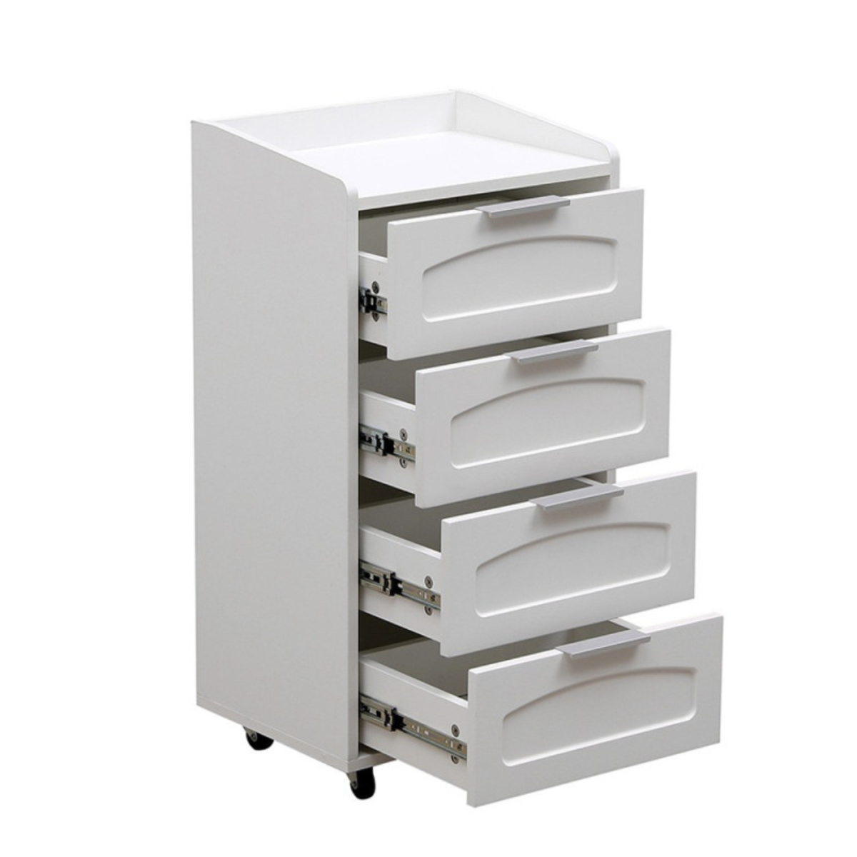 Carrinho Organizador com 4 Gavetas e Rodas para Estética e Casa Móvel Auxiliar de Arrumação Branco 41×73×79,5 cm