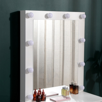 Toucador de maquilhagem Hollywood 70 cm com espelho LED e gaveta espaçosa, design moderno