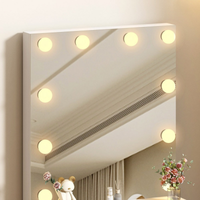 Toucador compacto branco 70 cm com luzes LED estilo Hollywood e 1 gaveta