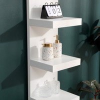 Estante estreita branca com 7 prateleiras 190x30x28 cm para sala, escritório e salão