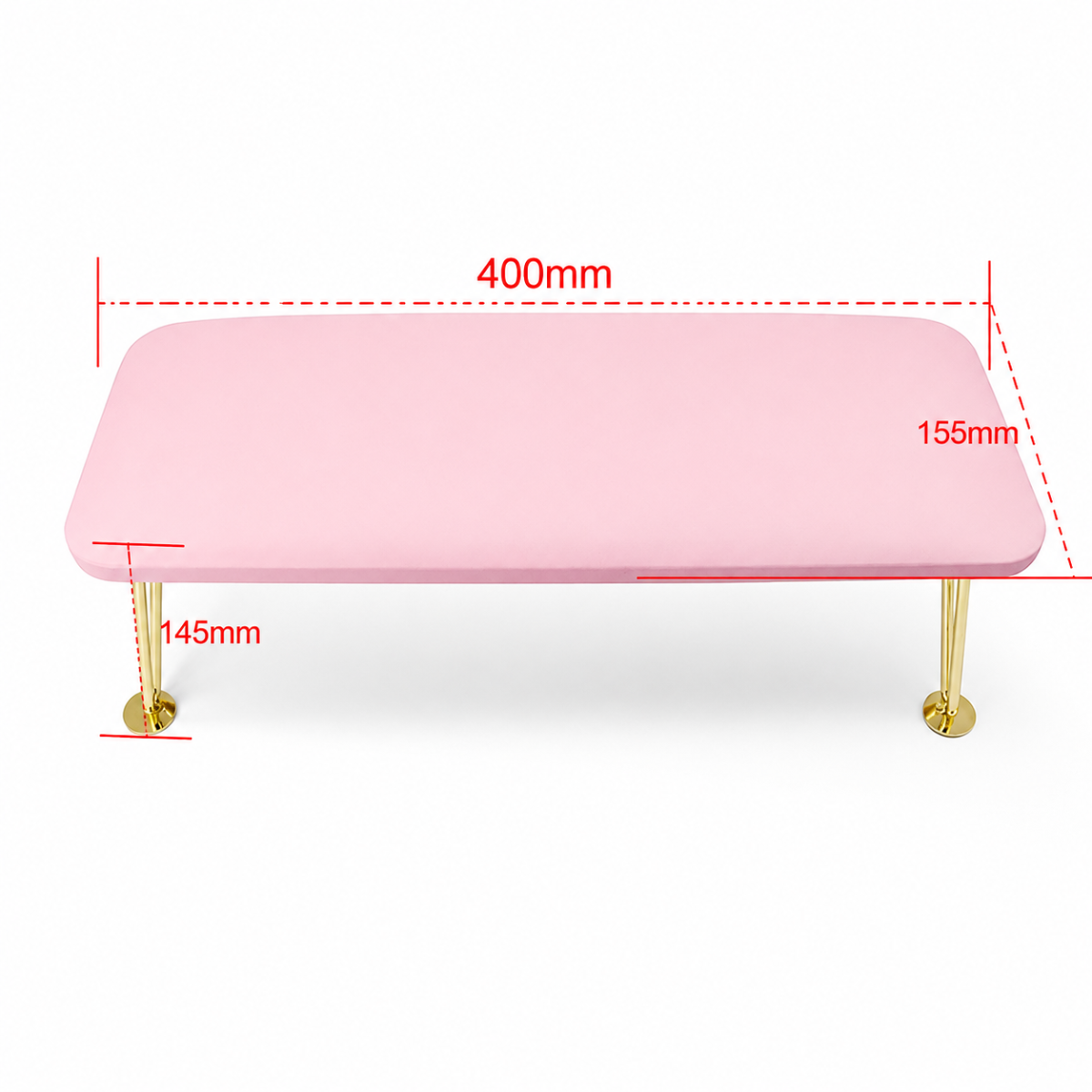 poio de Braço para Manicure em Rosa e Dourado