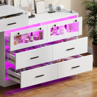 Penteadeira XL com espelho LED e gavetas iluminadas para maquilhagem e salão de beleza