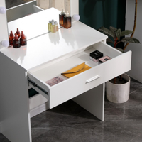 Toucador de maquilhagem Hollywood 70 cm com espelho LED e gaveta espaçosa, design moderno