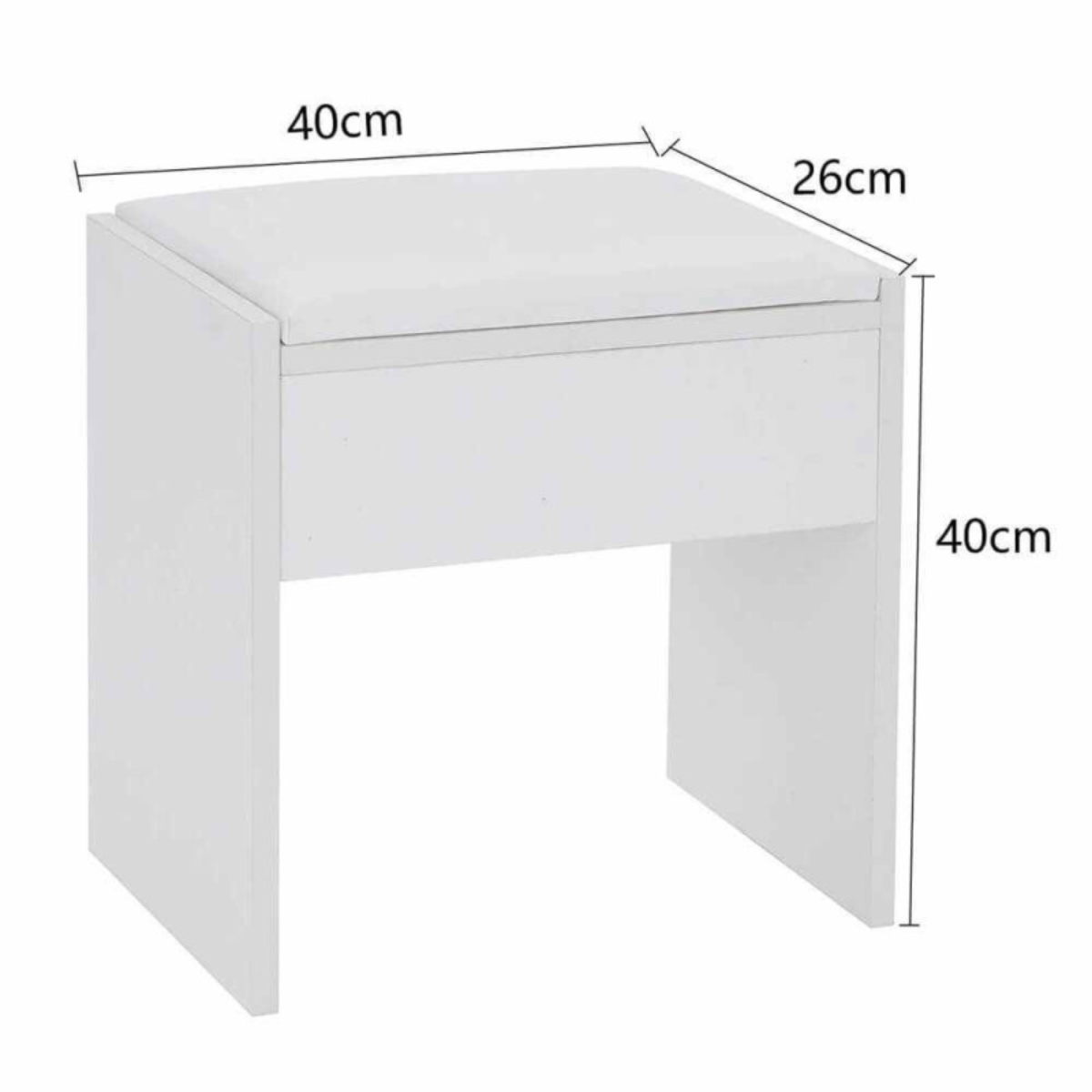 Banco de Touca em Pele Sintética (PU) Branco / Vanity Stool PU Leather White