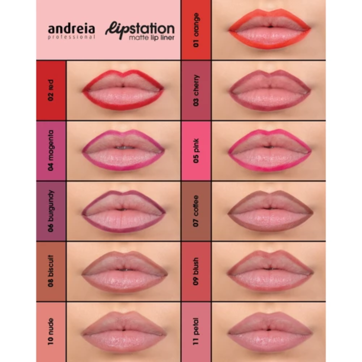 Andreia Lip Station Matte Lip Liner Lápis De Lábios Mate 08 Toasted Almond
