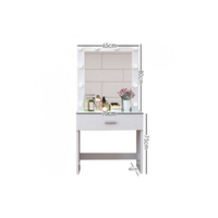 Toucador de maquilhagem Hollywood 70 cm com espelho LED e gaveta espaçosa, design moderno