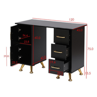 Mesa de Manicure com Gavetas de Arrumação Secretária para Estúdio de Unhas e Escritório 120cm