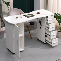 Professional Manicure Table 120cm with Built-in 60W Filtered Dust Collector White