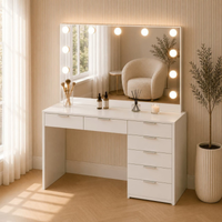 Toucador de Maquilhagem com Espelho Hollywood LED e Gavetas