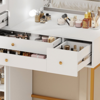 Conjunto de maquilhagem branco com espelho LED Hollywood de corpo inteiro para salão
