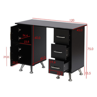 Mesa de Manicure 120 cm com Gavetas para Estúdio & Escritório
