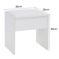 Toucador de Maquilhagem Hollywood 94 cm com Espelho LED Embutido e 4 Gavetas – Branco