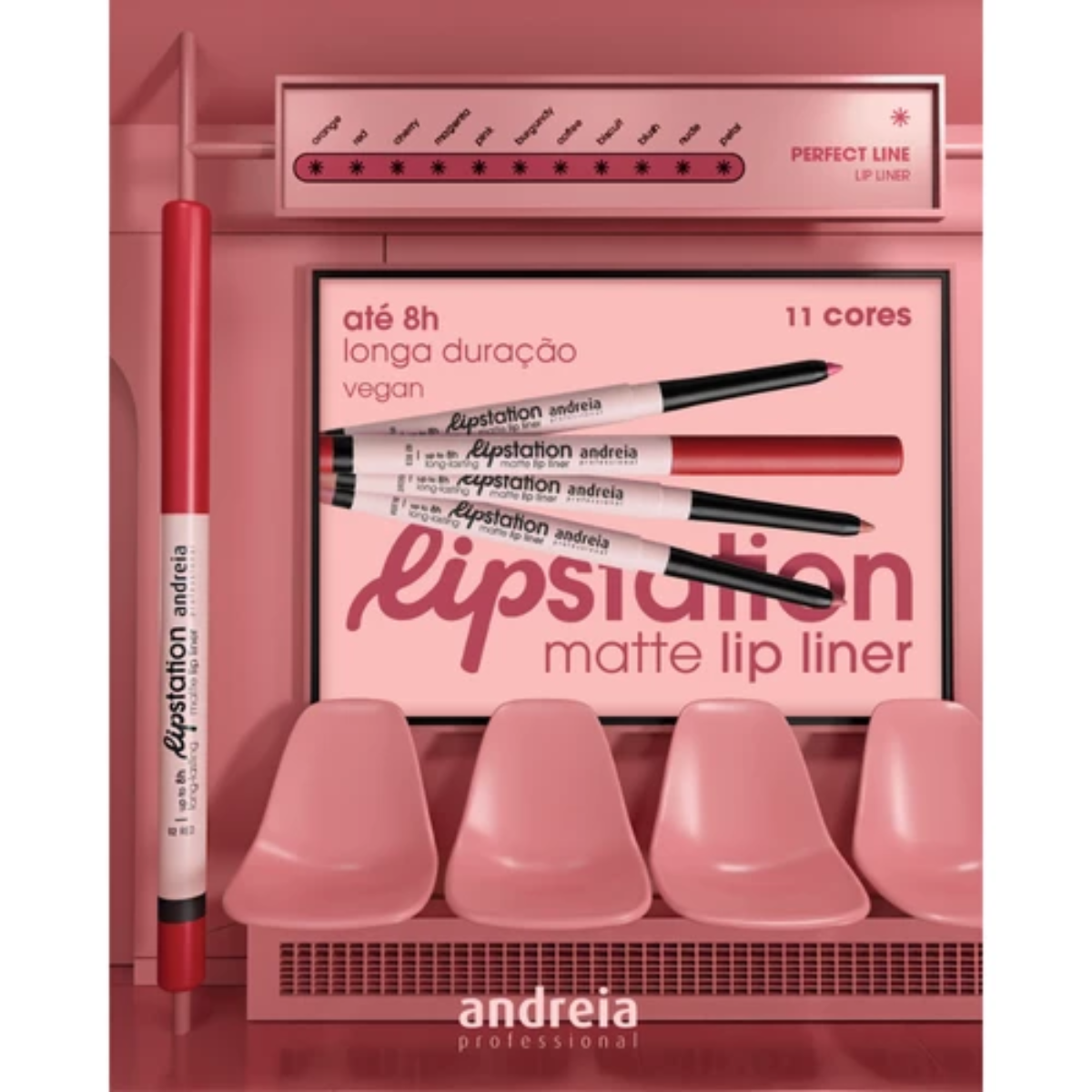 Andreia Lip Station Matte Lip Liner Lápis De Lábios Mate 01 Orange