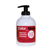 Kay Pro Color Mask 300mL, frasco branco com pump e rótulo vermelho. Máscara colorante nutriente na cor Cherry Red (Rosso Ciliegia).