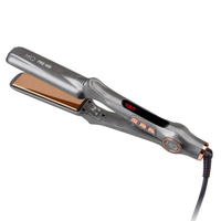 Prancha MQ Pro 480 cinza com placas rose gold e visor digital. Garante alisamento profissional em altas temperaturas.