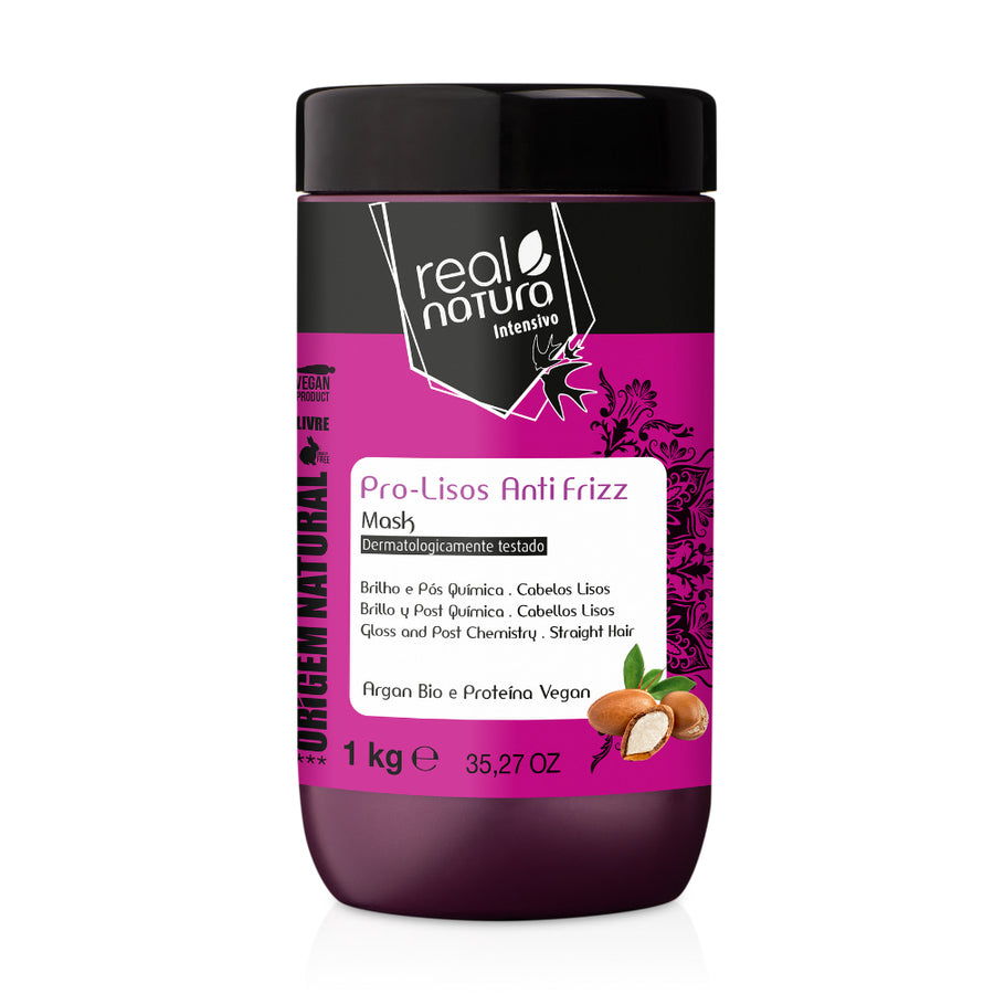 Real Natura Máscara Pro-Lisos Anti Frizz Argan 1kg