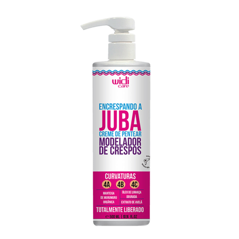 Widi Care Encrespando a Juba 500mL, frasco pump. Com Murumuru, define e modela curvaturas de crespos 4ABC.