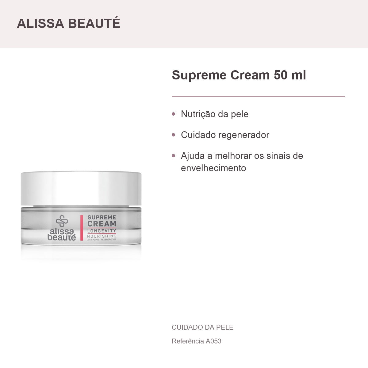 Supreme Cream 50 ml - Alissa Beauté — apresentação e benefícios