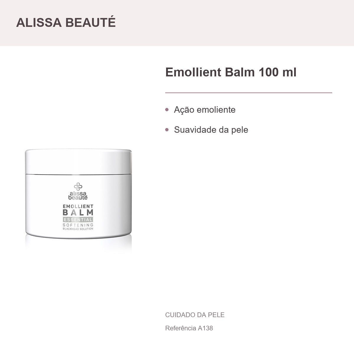 Emollient Balm 100 ml - Alissa Beauté — apresentação e benefícios