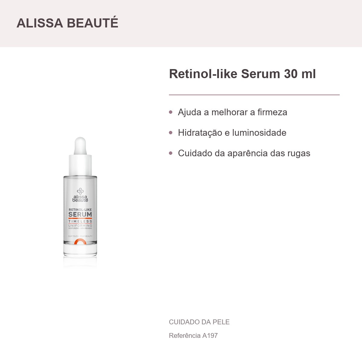 Retinol-like Serum 30 ml - Alissa Beauté — apresentação e benefícios