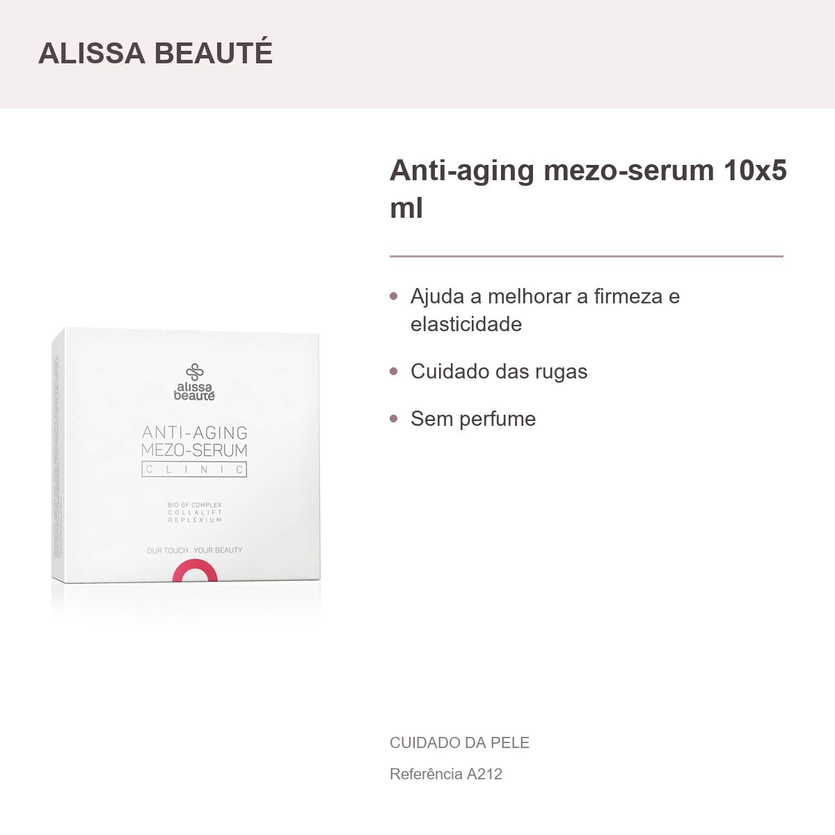 Anti-aging mezo-serum 10x5 ml - Alissa Beauté — apresentação e benefícios