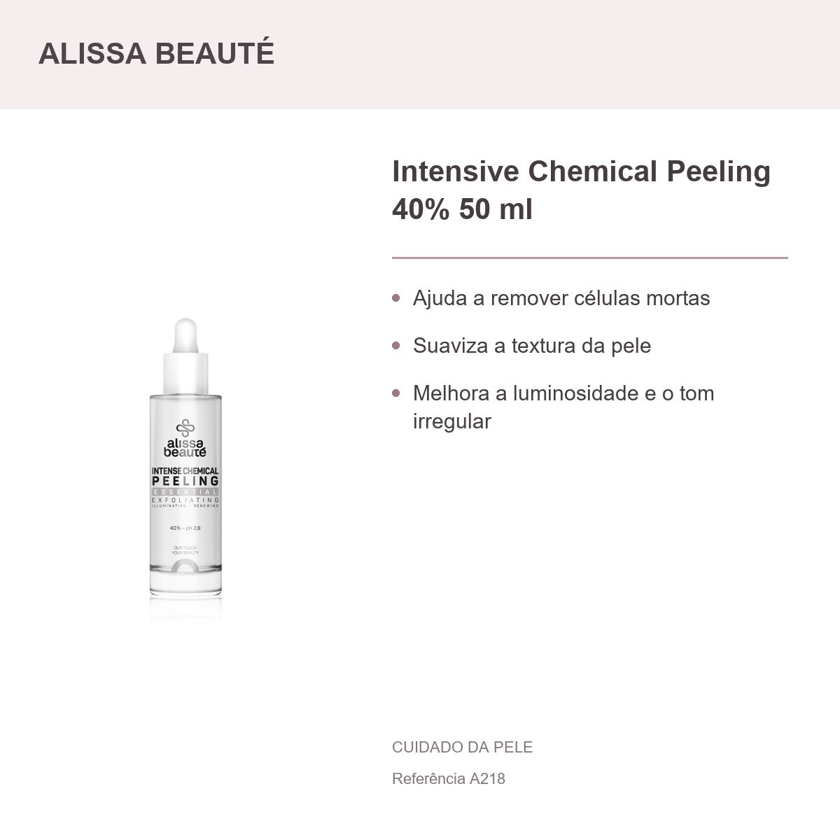 Intensive Chemical Peeling 40% 50 ml - Alissa Beauté — apresentação e benefícios