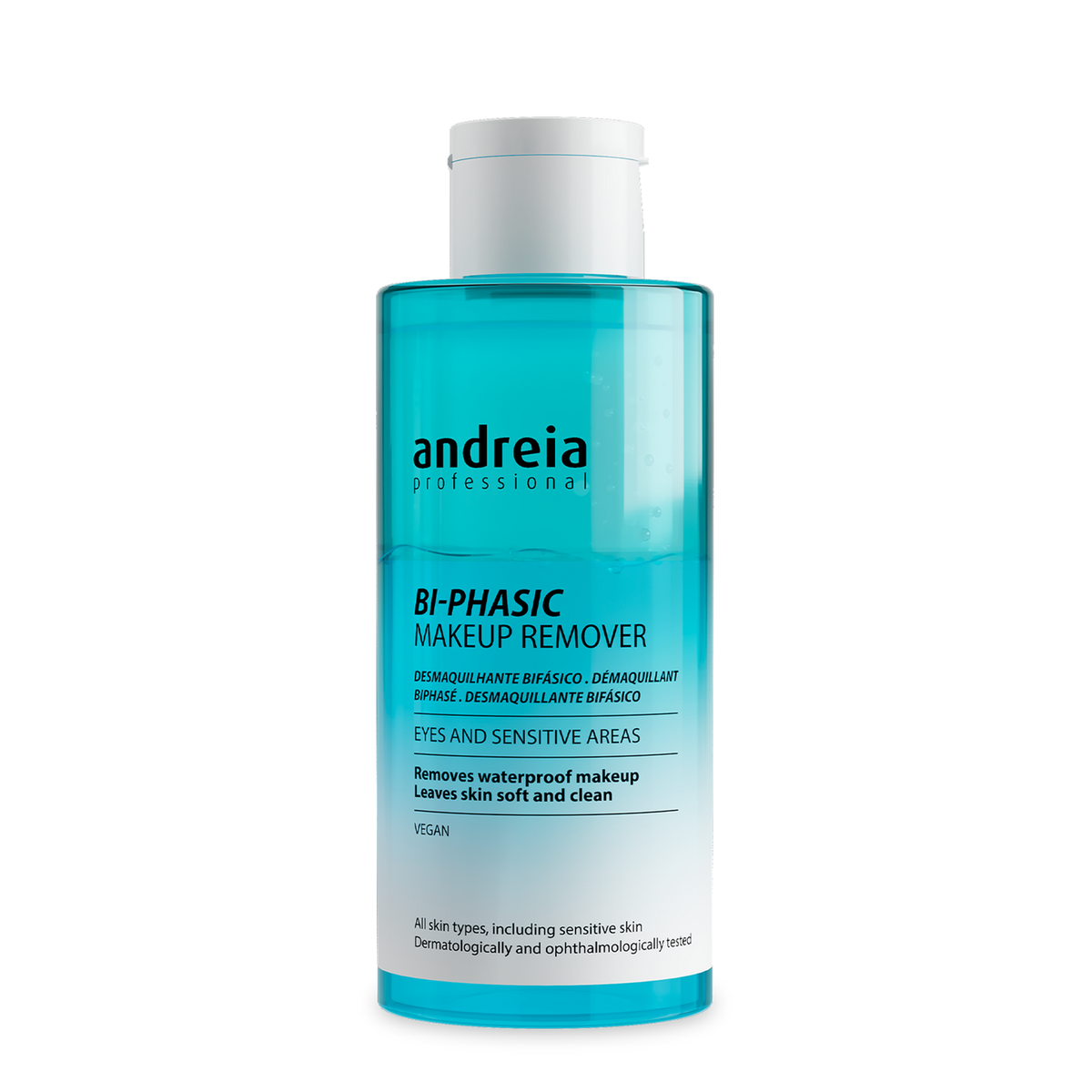 Andreia Desmaquilhante Bifásico 150 ml — embalagem sobre fundo branco