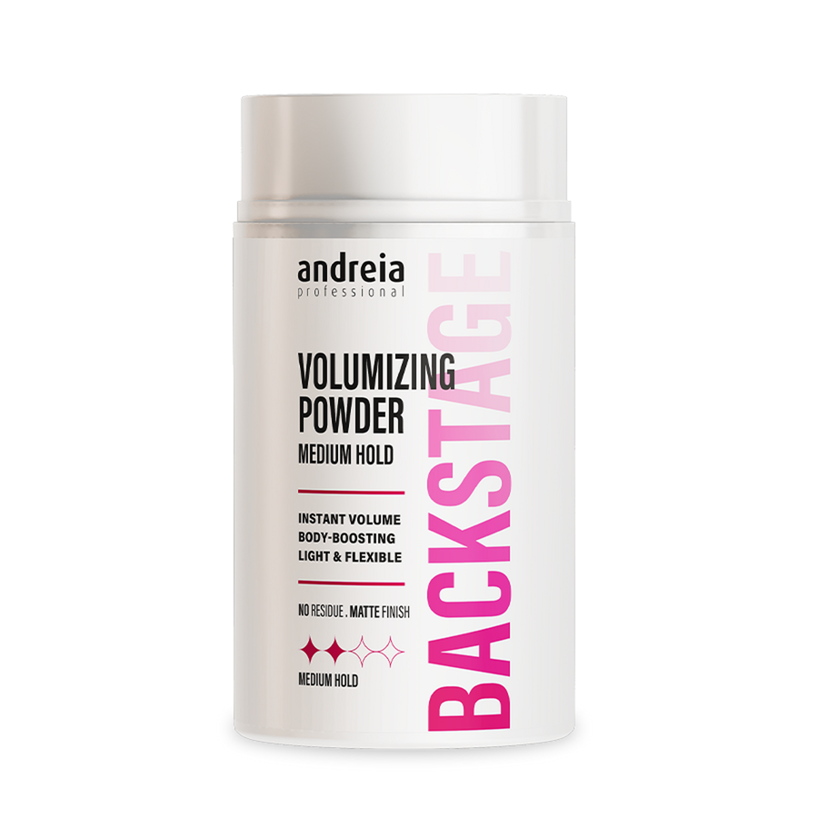 Andreia Backstage Pó de Volume Volumizing Powder 10 g — embalagem original sobre fundo branco