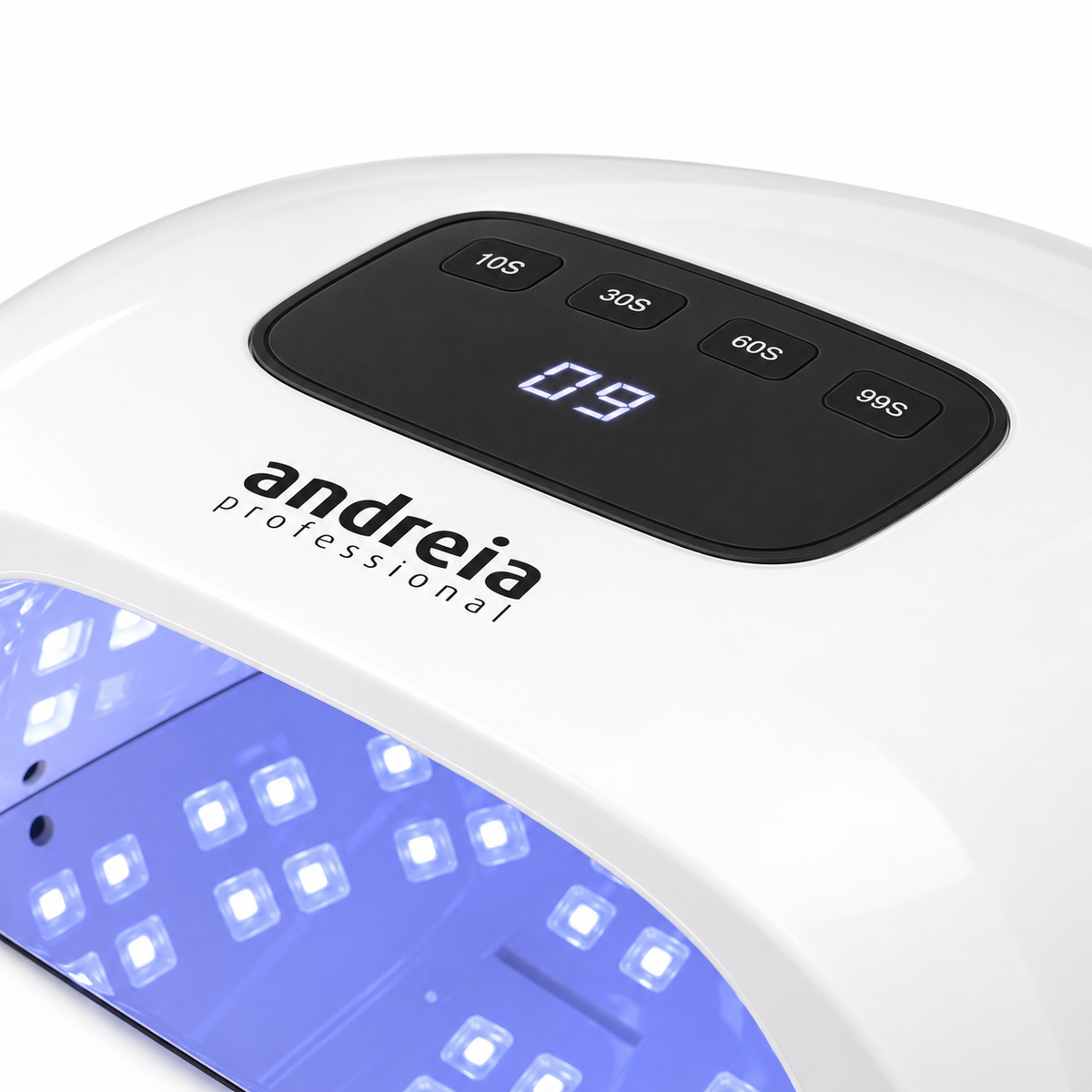 Andreia Pro Lamp Revolution — pormenor do temporizador e comandos