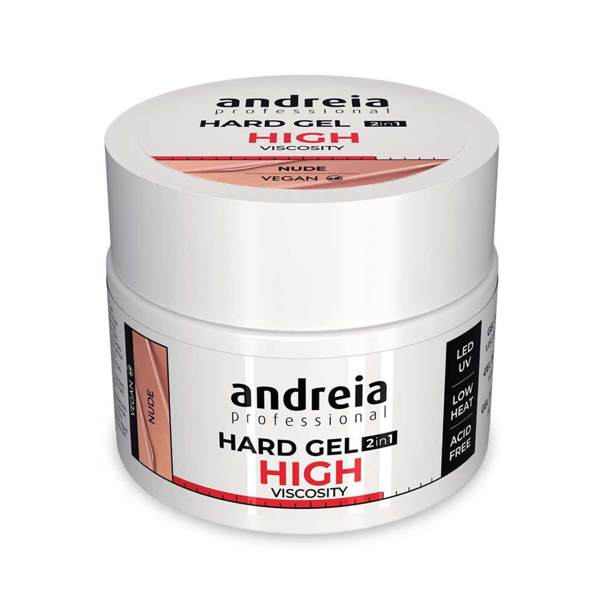 Andreia Hard Gel 2 em 1 Alta Viscosidade Nude 44 g — embalagem original sobre fundo branco