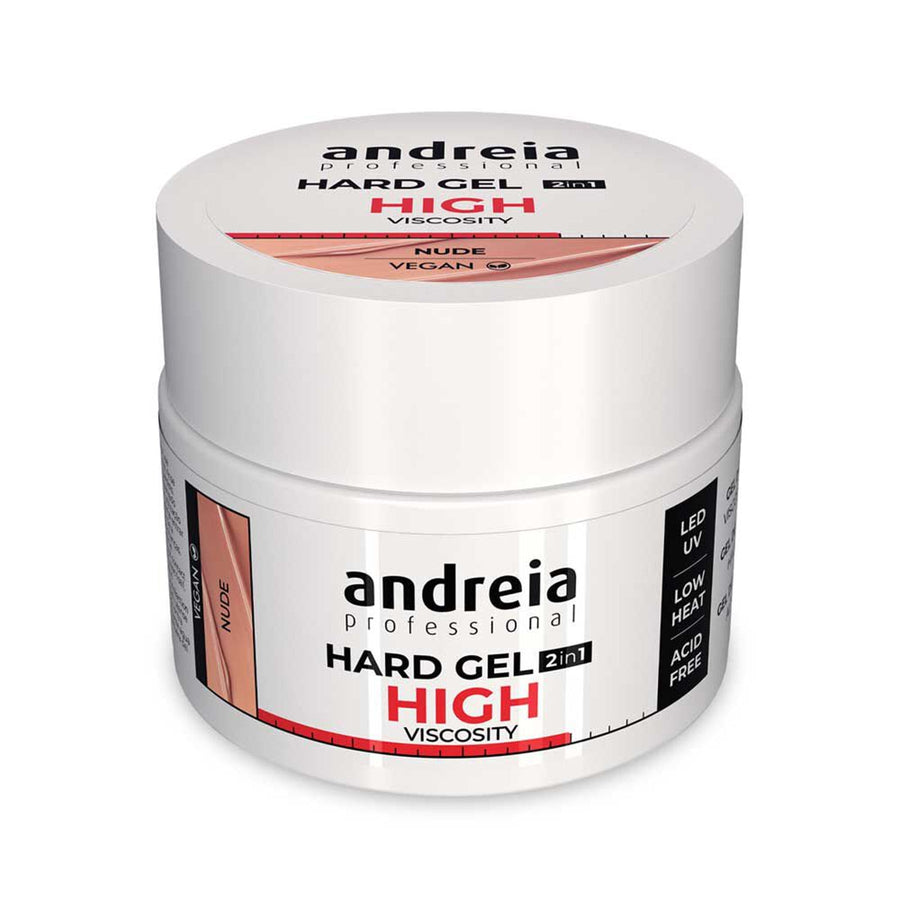 Andreia Hard Gel 2 em 1 Alta Viscosidade Nude 44 g — embalagem original sobre fundo branco