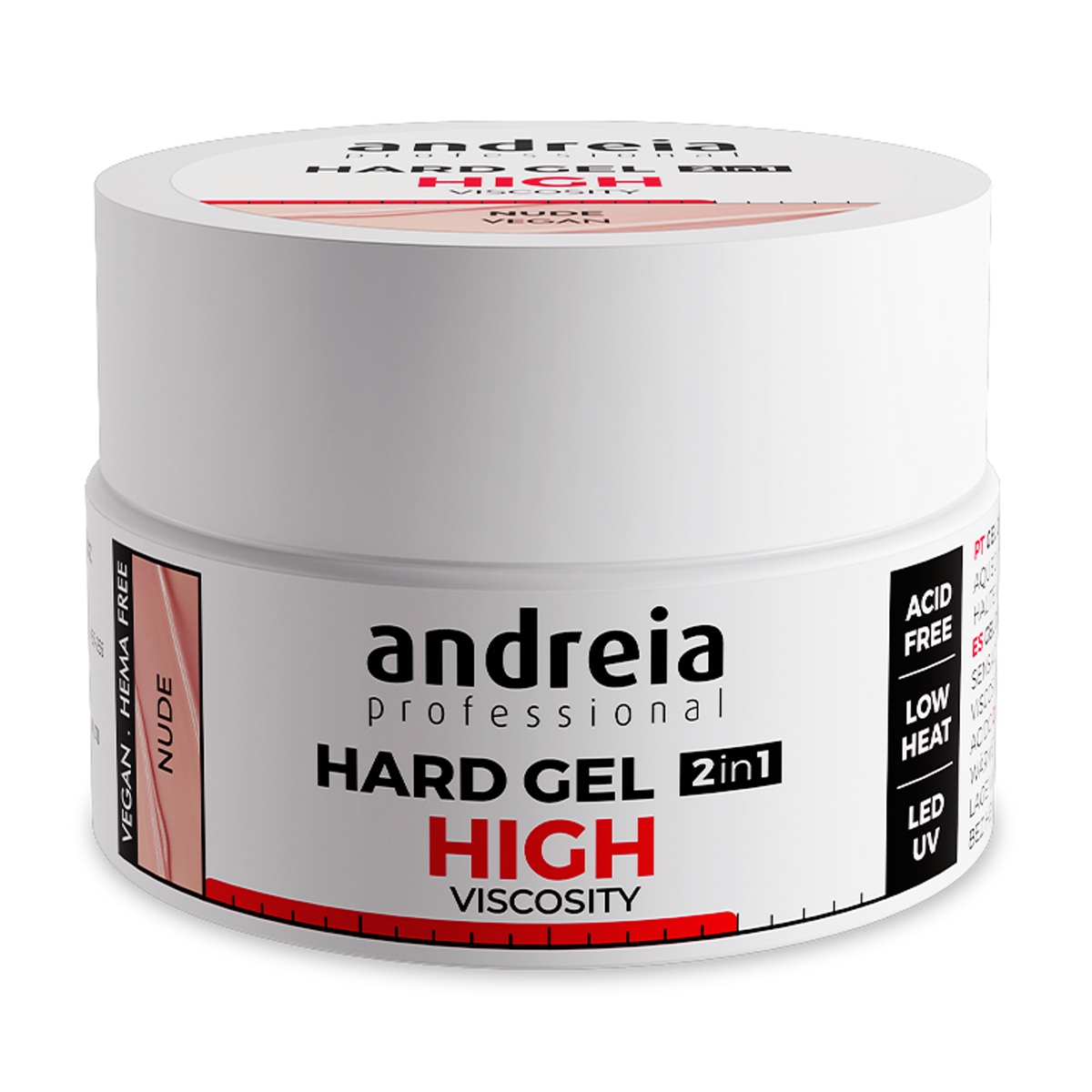 Andreia Hard Gel Alta Viscosidade Nude 22 g — embalagem completa sobre fundo branco