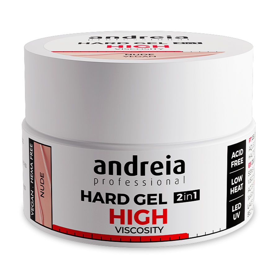 Andreia Hard Gel Alta Viscosidade Nude 22 g — embalagem completa sobre fundo branco