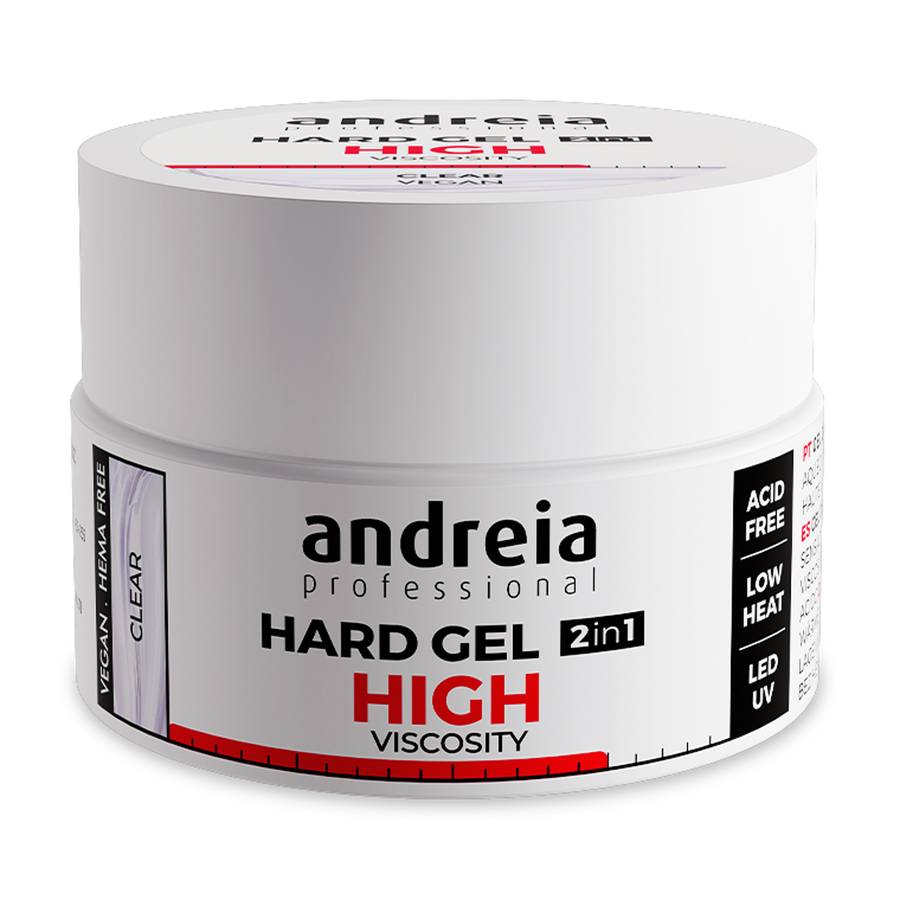Andreia Hard Gel Alta Viscosidade Clear 22 g — embalagem completa sobre fundo branco