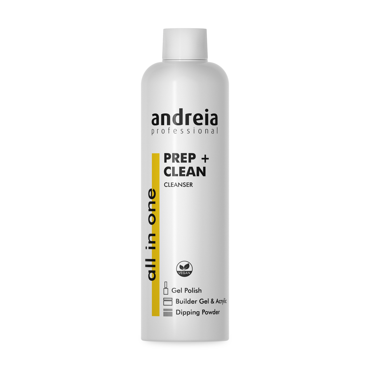 Andreia All In One Prep + Clean 100 ml — frasco completo em fundo branco