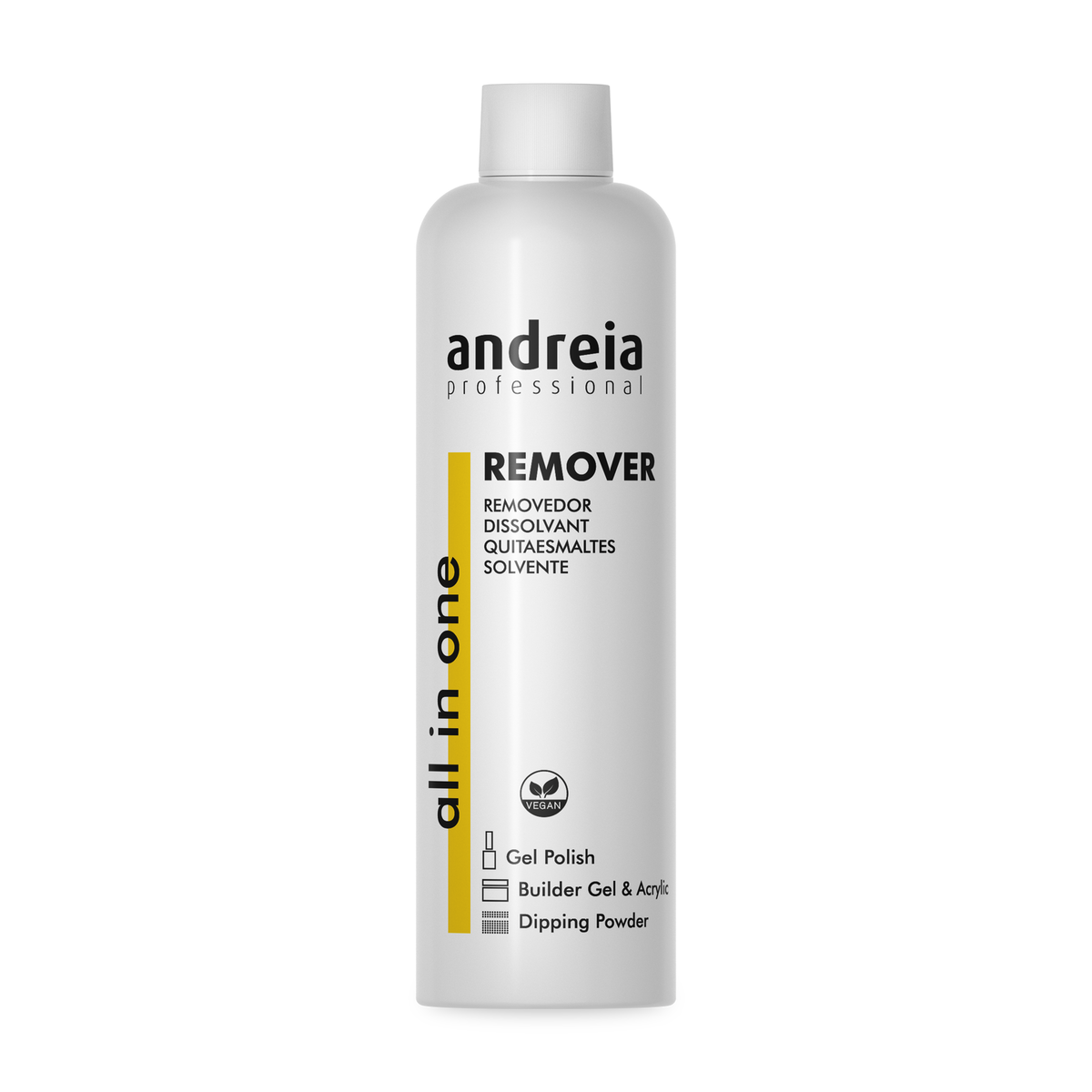 Andreia All In One Remover 250 ml — frasco completo em fundo branco