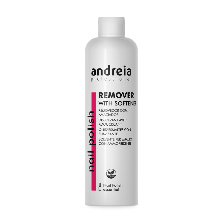 Andreia Removedor de Verniz com Amaciador 100 ml — frasco completo em fundo branco