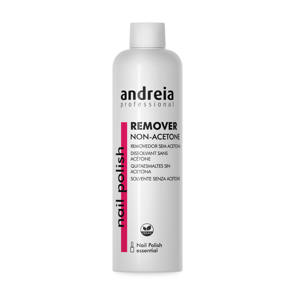 Andreia Removedor de Verniz sem Acetona 100 ml — frasco completo sobre fundo branco