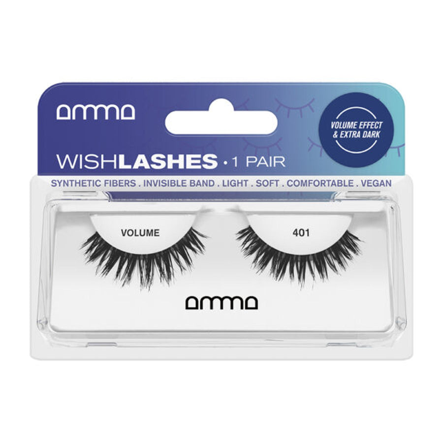 Andreia AMMA Wish Lashes 401 — um par, embalagem completa em fundo branco