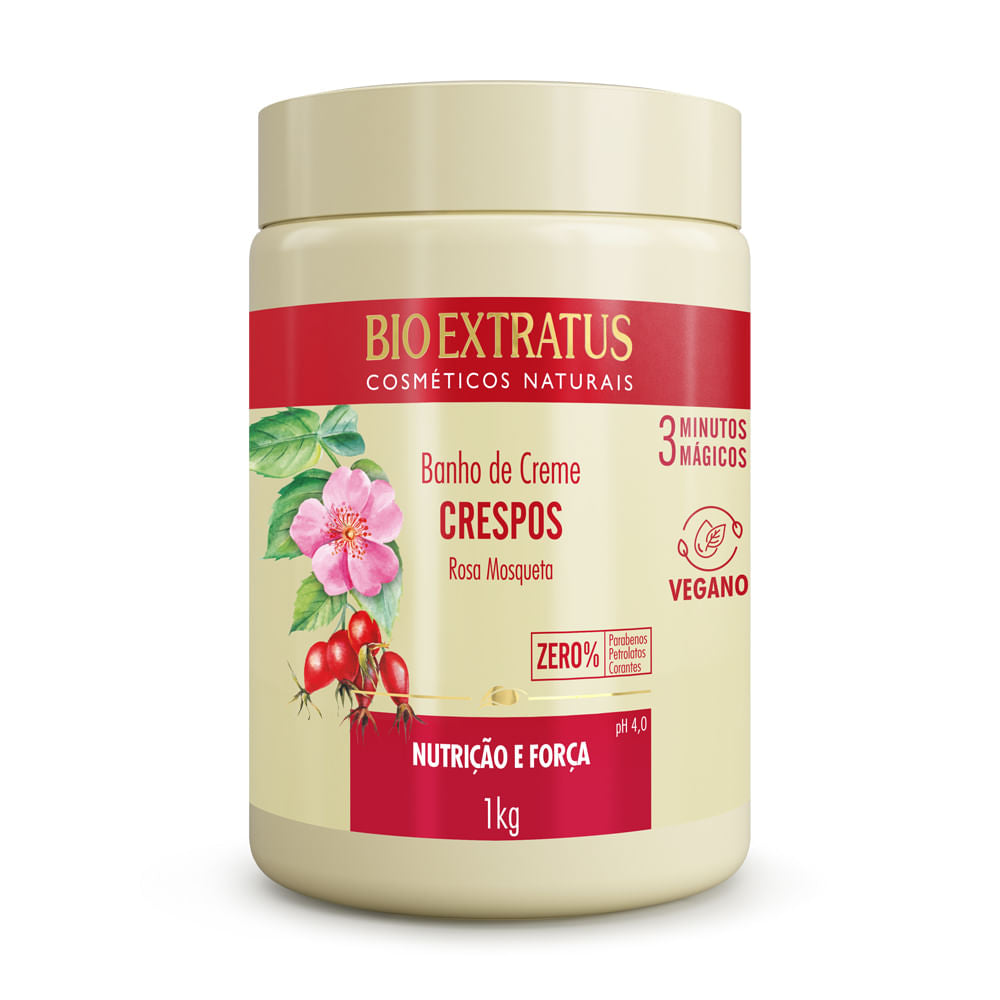 Bio Extratus Crespos Máscara de Rosa Mosqueta e Abacate 1 kg