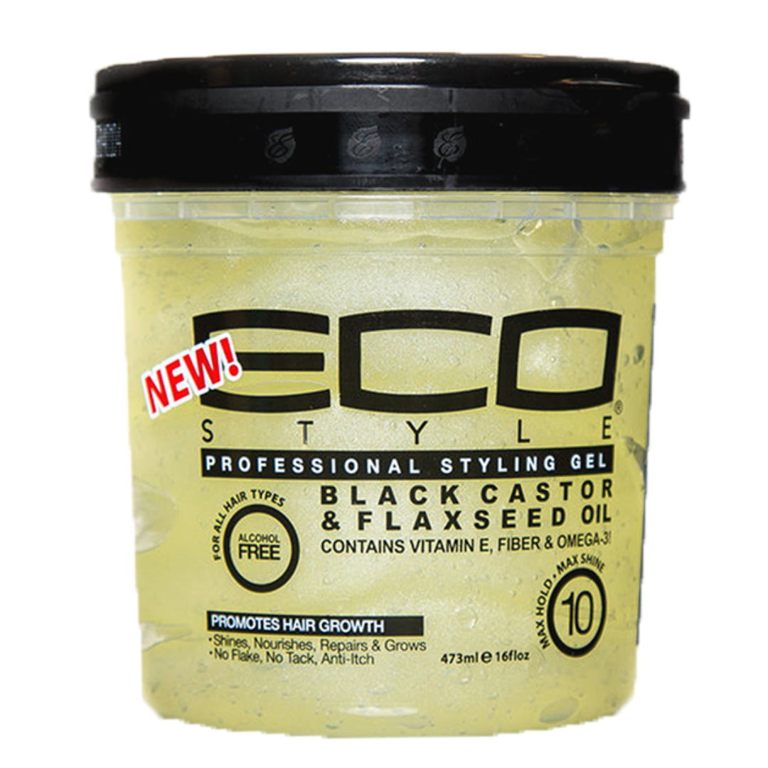 Eco Style Black Castor e Flaxseed Oil Gel de Styling 473 ml