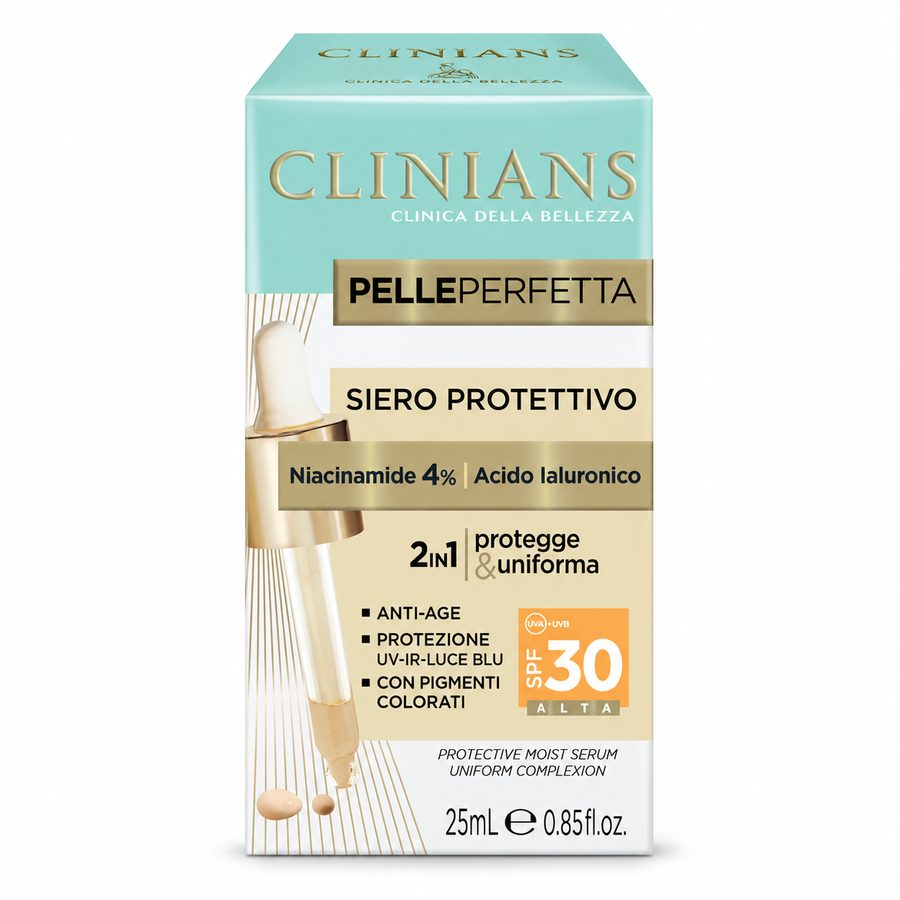 Clinians Pelle Perfetta Sérum Facial Protetor 2 em 1 SPF 30 25 ml