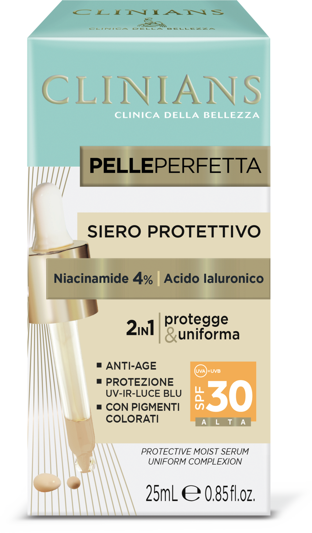 Clinians Pelle Perfetta Sérum Facial com Cor SPF30 25ml