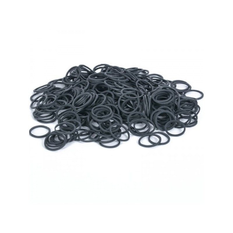 Elásticos de Cabelo Pretos — 300 Unidades