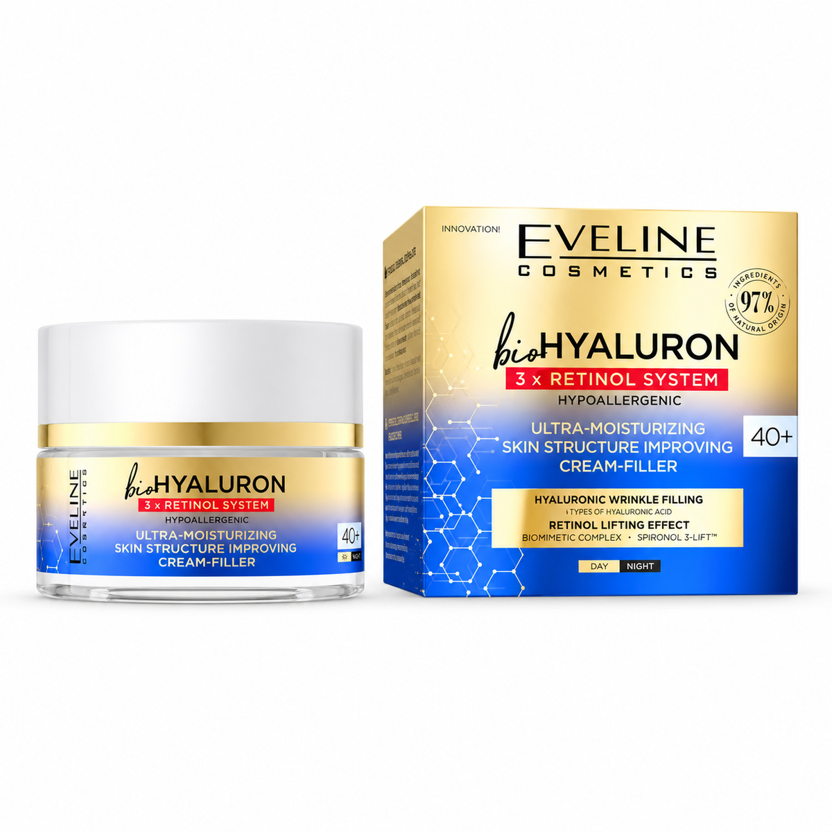 Eveline BioHyaluron 3xRetinol Creme Hidratante 40+ 50 ml