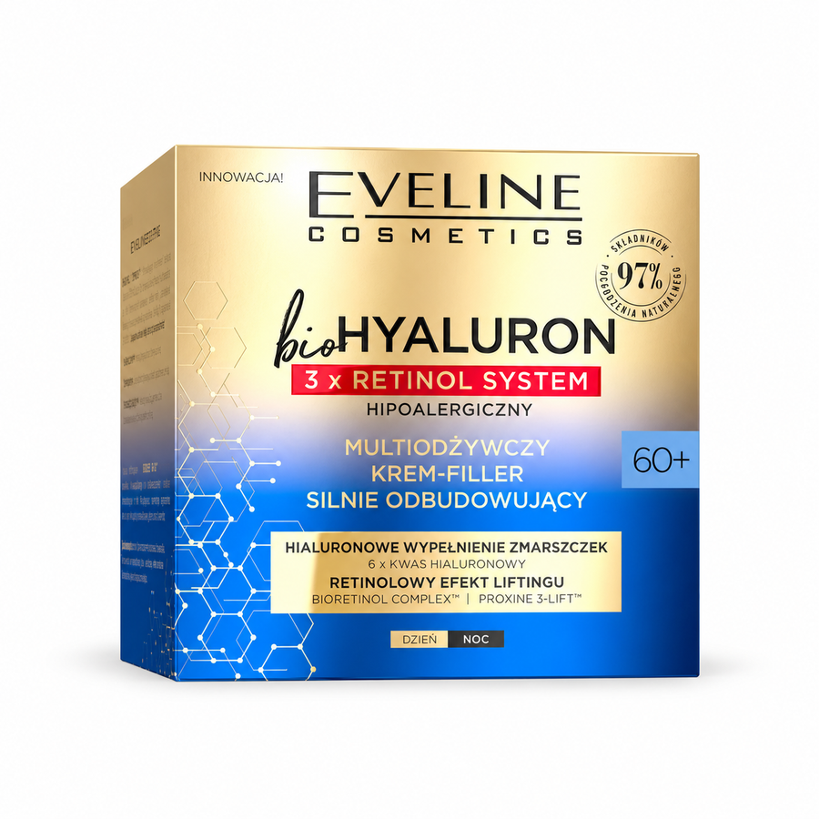 Eveline BioHyaluron 3xRetinol Creme Nutritivo 60+ 50 ml