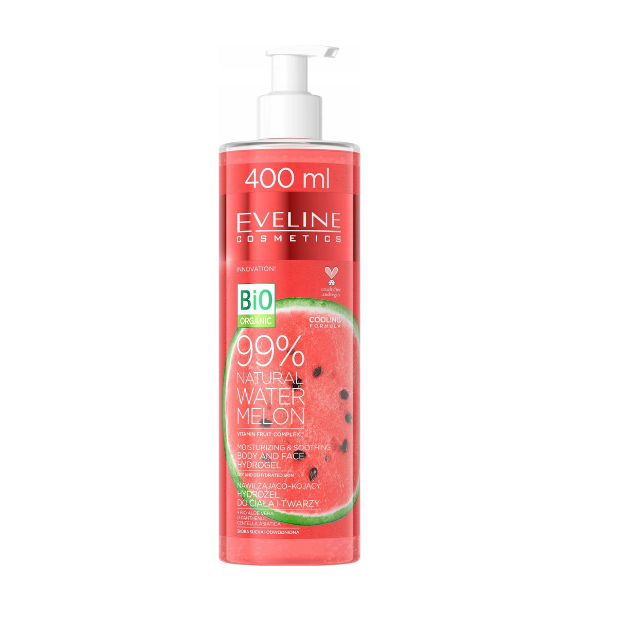 Eveline Bio Organic Watermelon Hidrogel Rosto e Corpo 400 ml