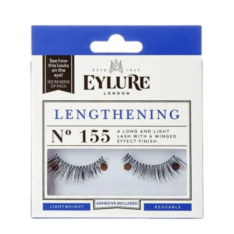 Eylure Lengthening 155 Pestanas Postiças — 1 Par — embalagem completa sobre fundo branco